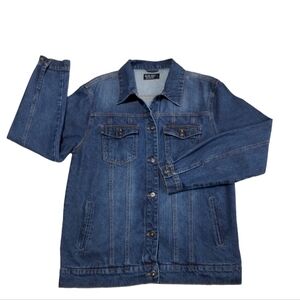 Blue Age Jeans USA Women's Denim Grungecore Streetwear Button Down Jacket Size L